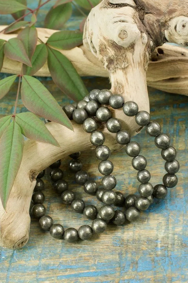 Golden pyrite bracelet.