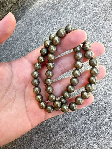 Golden pyrite bracelet.
