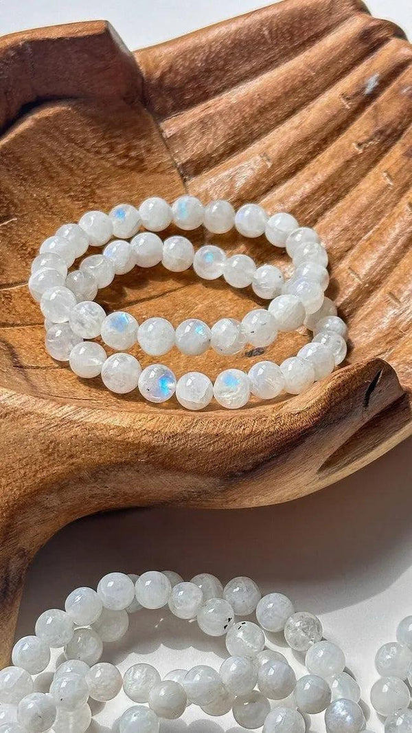 Rainbow moonstone healing bracelet.