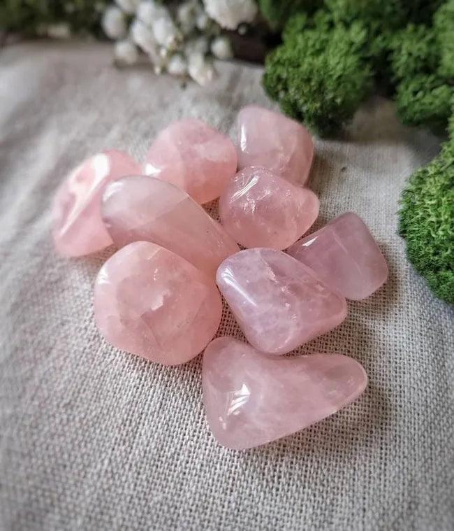 Rose quartz crystal.