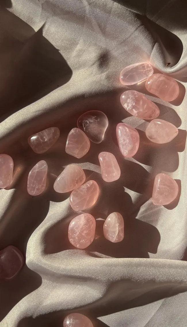 Rose quartz crystal.