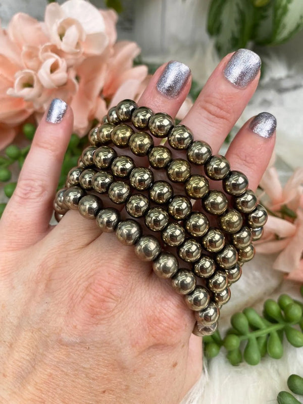 Golden pyrite bracelet.